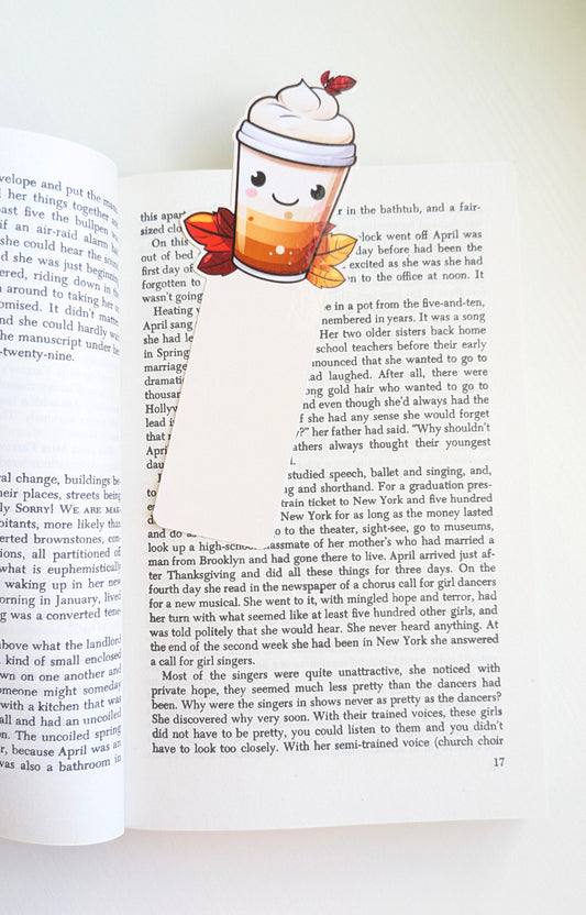 Fall Coffee Kawaii Bookmark