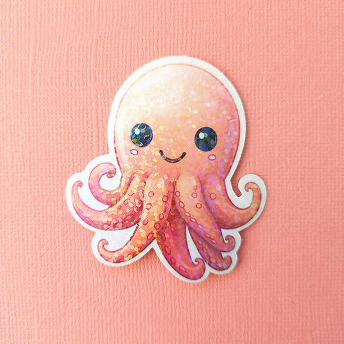 Chica the Giant Pacific Octopus Holographic Vinyl Die-Cut Sticker