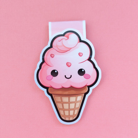 Raspberry Delight Cone Gloss Magnetic Bookmark