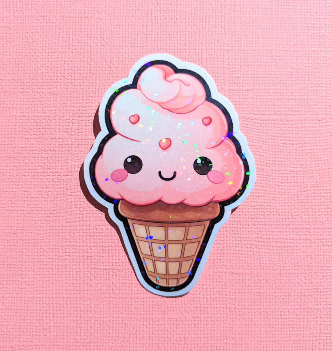 Raspberry Delight Cone Holo Sticker