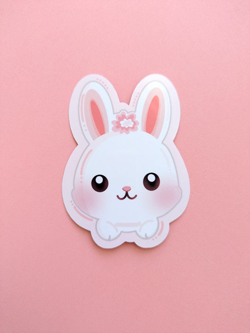 Snow Flower Bunny Gloss Sticker