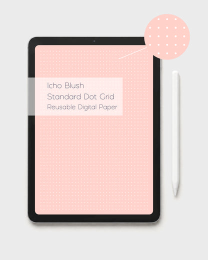 'Icho Blush' Ginkgo Dot Grid Inserts | Aki Ritual Digital Paper