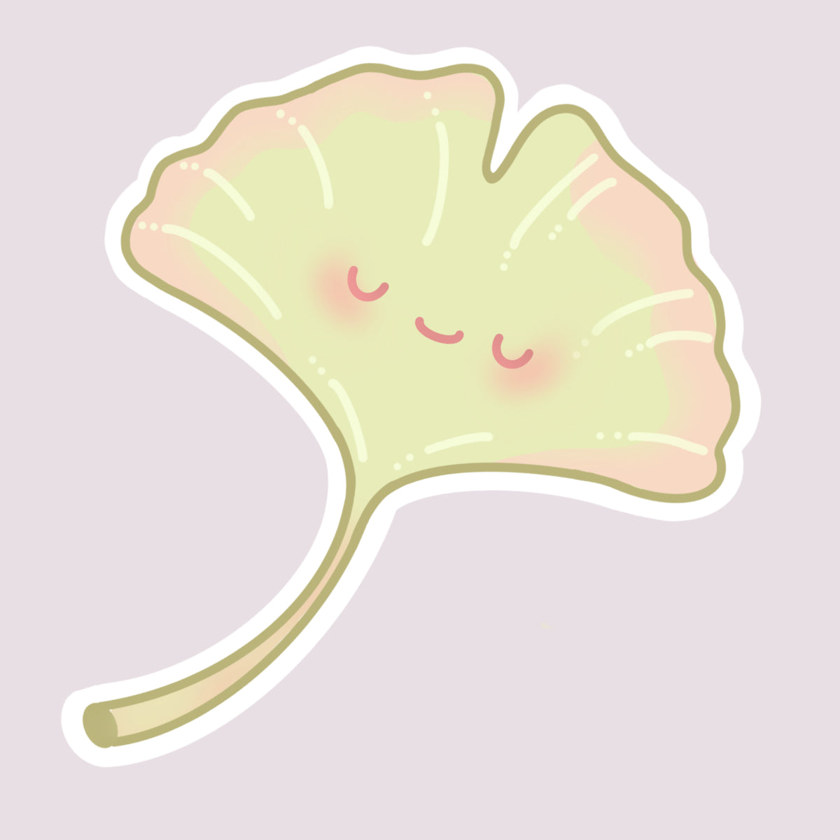 Sora 'Icho Blush' Ginkgo Leaf Digital Sticker | Aki Ritual Kawaii