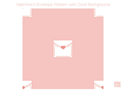 Valentine Seamless Pattern Set – Cute Kawaii Envelope Design for Wrapping & Stationery
