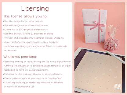 Valentine Seamless Pattern Set – Cute Kawaii Envelope Design for Wrapping & Stationery