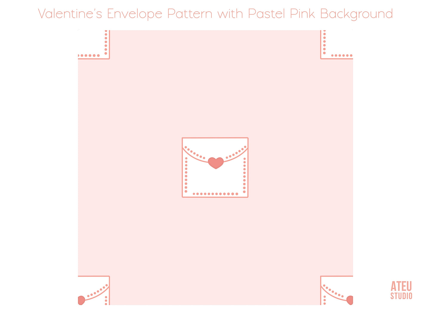 Valentine Seamless Pattern Set – Cute Kawaii Envelope Design for Wrapping & Stationery