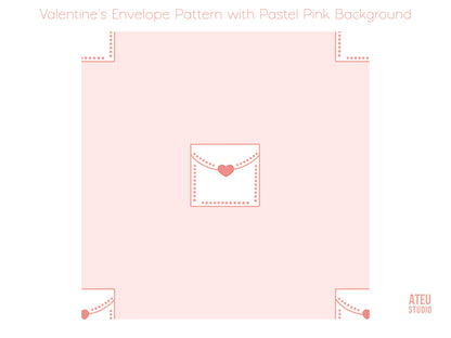Valentine Seamless Pattern Set – Cute Kawaii Envelope Design for Wrapping & Stationery