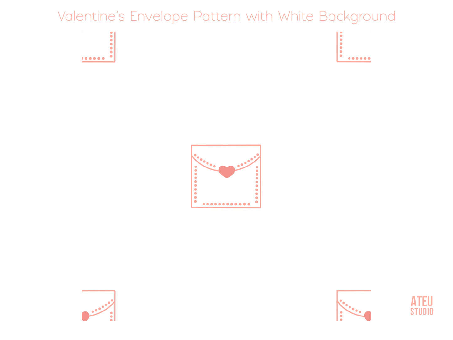 Valentine Seamless Pattern Set – Cute Kawaii Envelope Design for Wrapping & Stationery