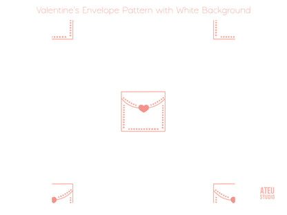 Valentine Seamless Pattern Set – Cute Kawaii Envelope Design for Wrapping & Stationery