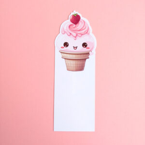 Cheeky Strawberry Cone Bookmark Ateu Studio