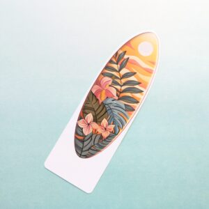 Tropical Surfboard Bookmark White