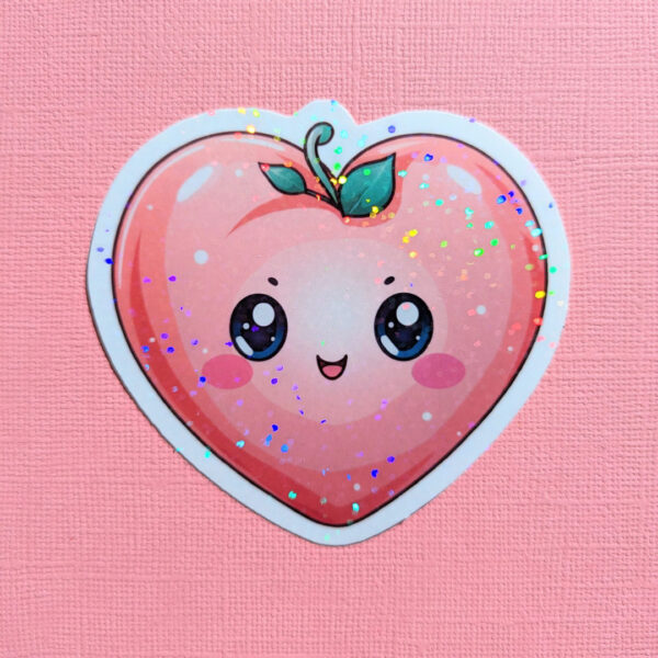 Strawberry Blush holographic vinyl diecut sticker