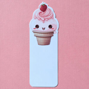 Cheeky Strawberry Cone Gloss Laminate Bookmark