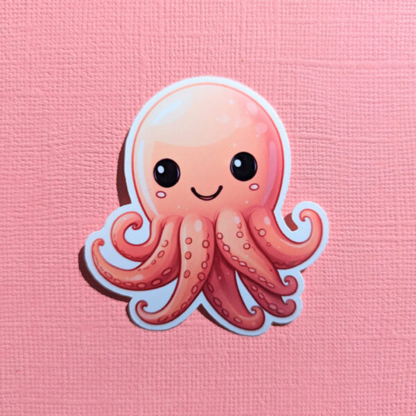 Chica the giant Pacific Octopus 3" gloss vinyl diecut sticker