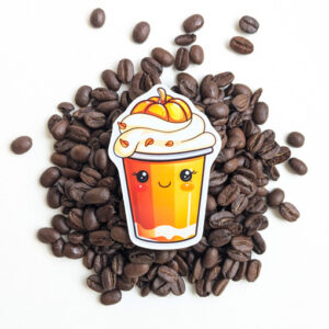 Goldi The Pumpkin Spice Caramel Latte 3" gloss vinyl sticker