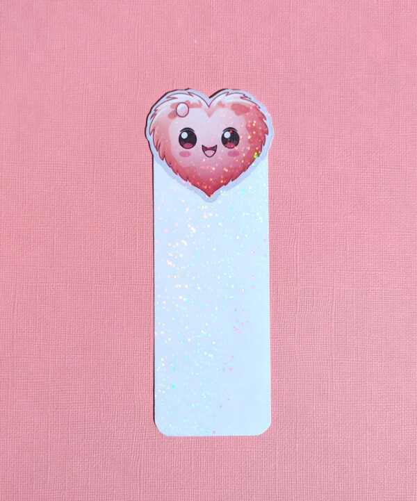 My Fuzzy Valentine Heart Holographic Bookmark