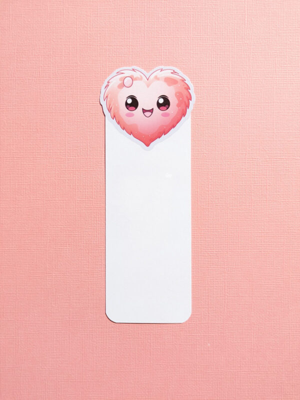 My Fuzzy Valentine's Heart Bookmark with clear gloss laminate