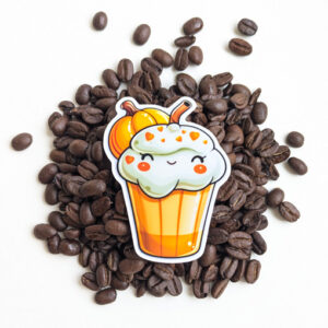 Pumpkin Affogato 2" gloss vinyl sticker