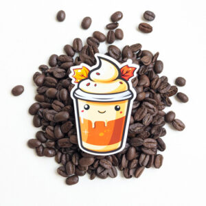 Pumpkin Cream Latte 2" gloss vinyl sticker