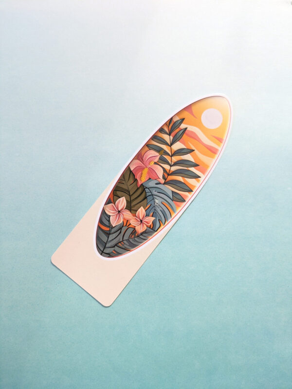 Tropical Surfboard Bookmark Ivory