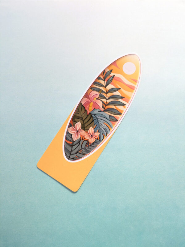 Tropical Surfboard Bookmark Mustard