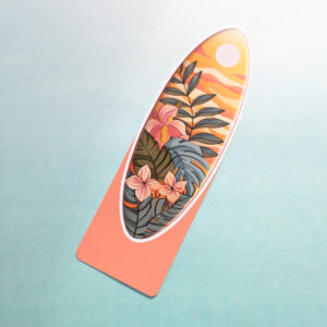 Tropical Surfboard Bookmark Orange Coral