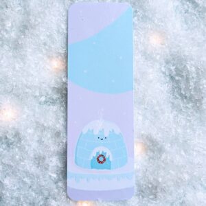 Kawaii Bookish Igloo Winter Bookmark Ateu Studio Original Design December 2024