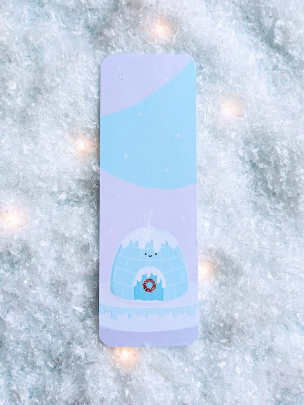 Kawaii Bookish Igloo Winter Bookmark Ateu Studio Original Design December 2024