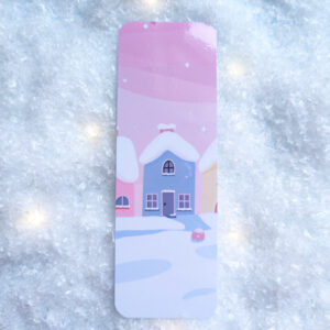 Winter-bookish-bookmark-blue-kawaii-country-house