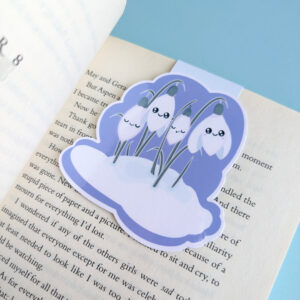 Snowdrops 3 inch pastel purple 3 inch magnetic bookmark