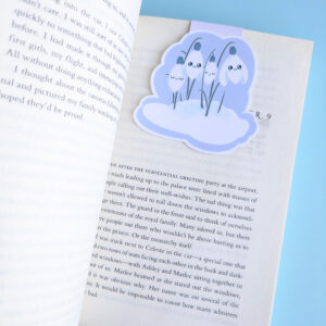 Snowdrops 3 inch pastel blue 3 inch magnetic bookmark